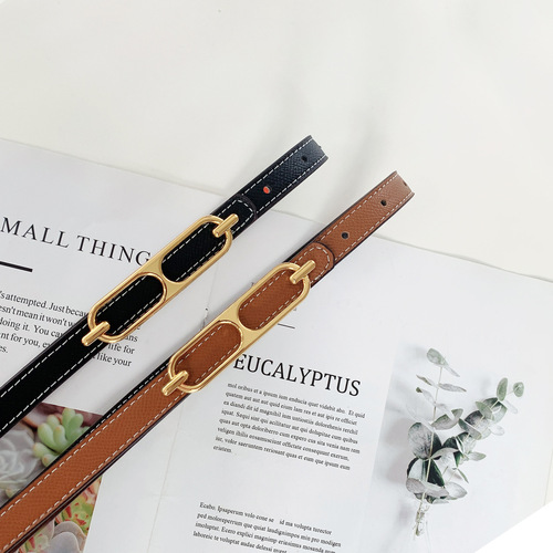 Light luxury simple belt women's decoration with skirt young students waist versatile dual-purpose double-sided thin belt trouser belt trendy