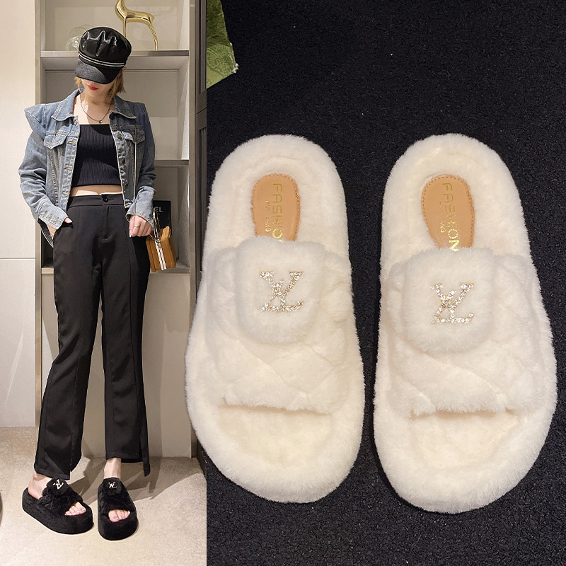 demi-season fashionable keep warm slippers platform for leisure