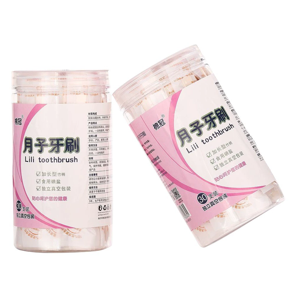 Хлопковая Корона одноразовая месячная зубная щетка Послеродовая беременным мягкие волосы марля для матери специальная зубная щетка 30 поколение волос