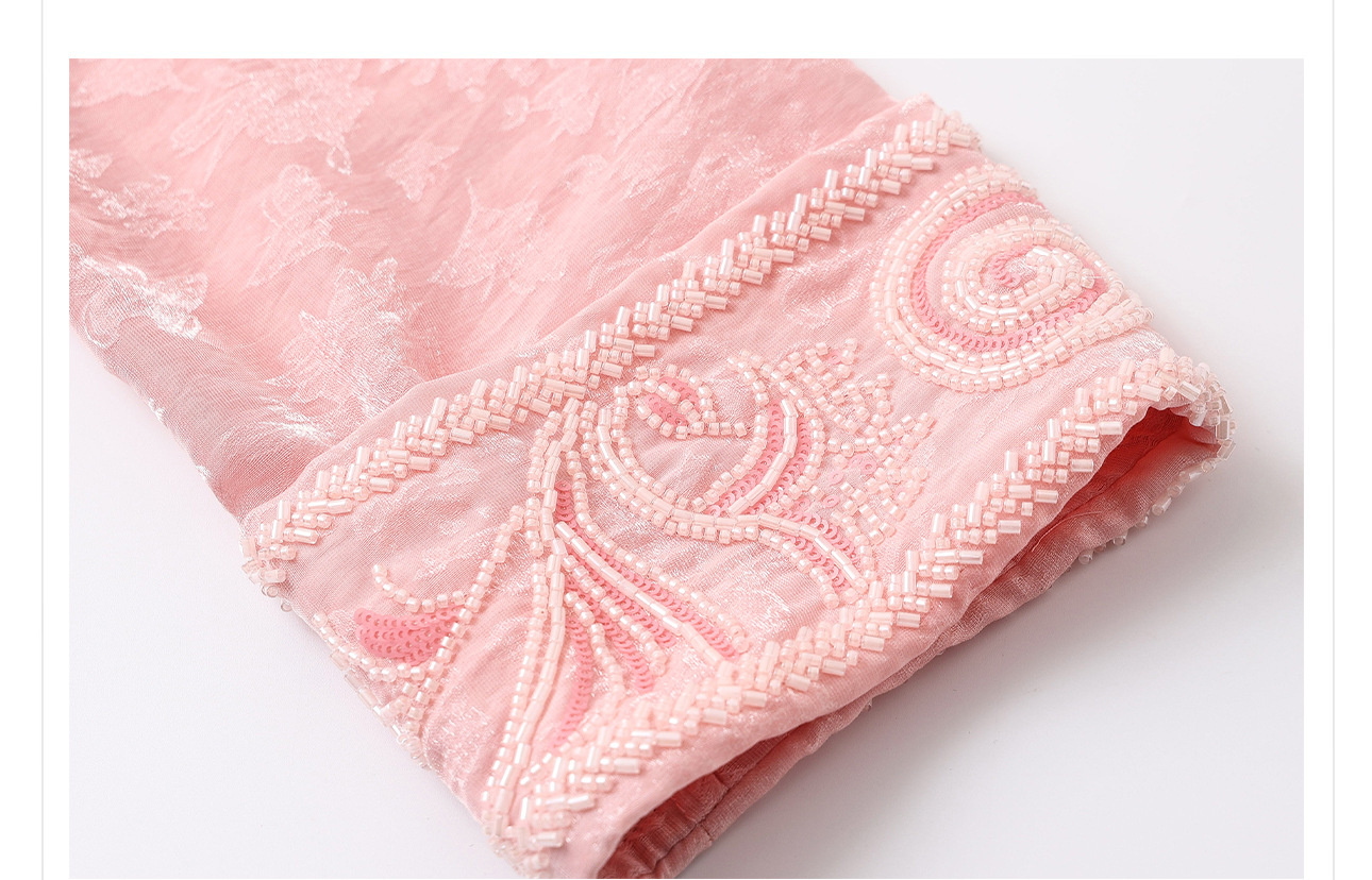 Áo sơ mi nữ dài tay phong cách Trung Hoa mới, đính cườm thêu tay, chất liệu rayon mỏng nhẹ N2071 — Màu hồng, Màu trắng be, Màu vàng nhạt chi tiết 48