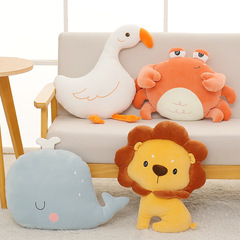 Xiaohongshu Crab Goose Lion Cartoon Plush Toy Soft Animal Throw Pillow Sofa Nap Pillow Direct Manufacturer Supply