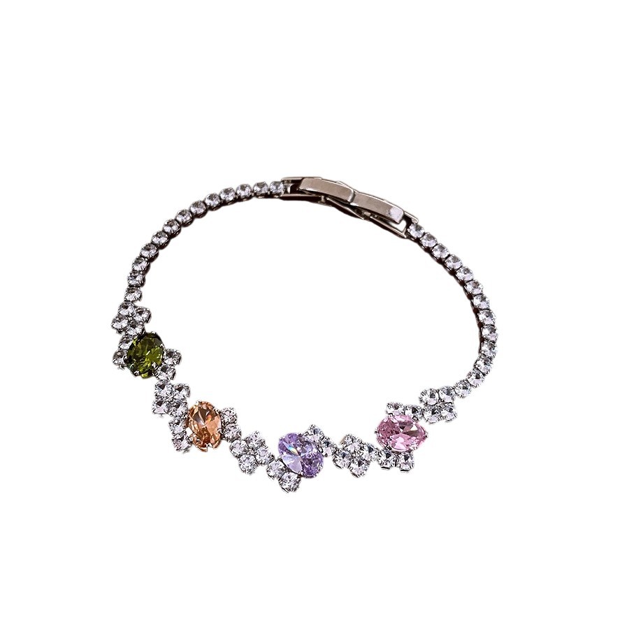 Zircon geometría irregular pulsera de fijación ligera de lujo de alto nivel pulsera de nicho de moda exquisita joyería de mujer