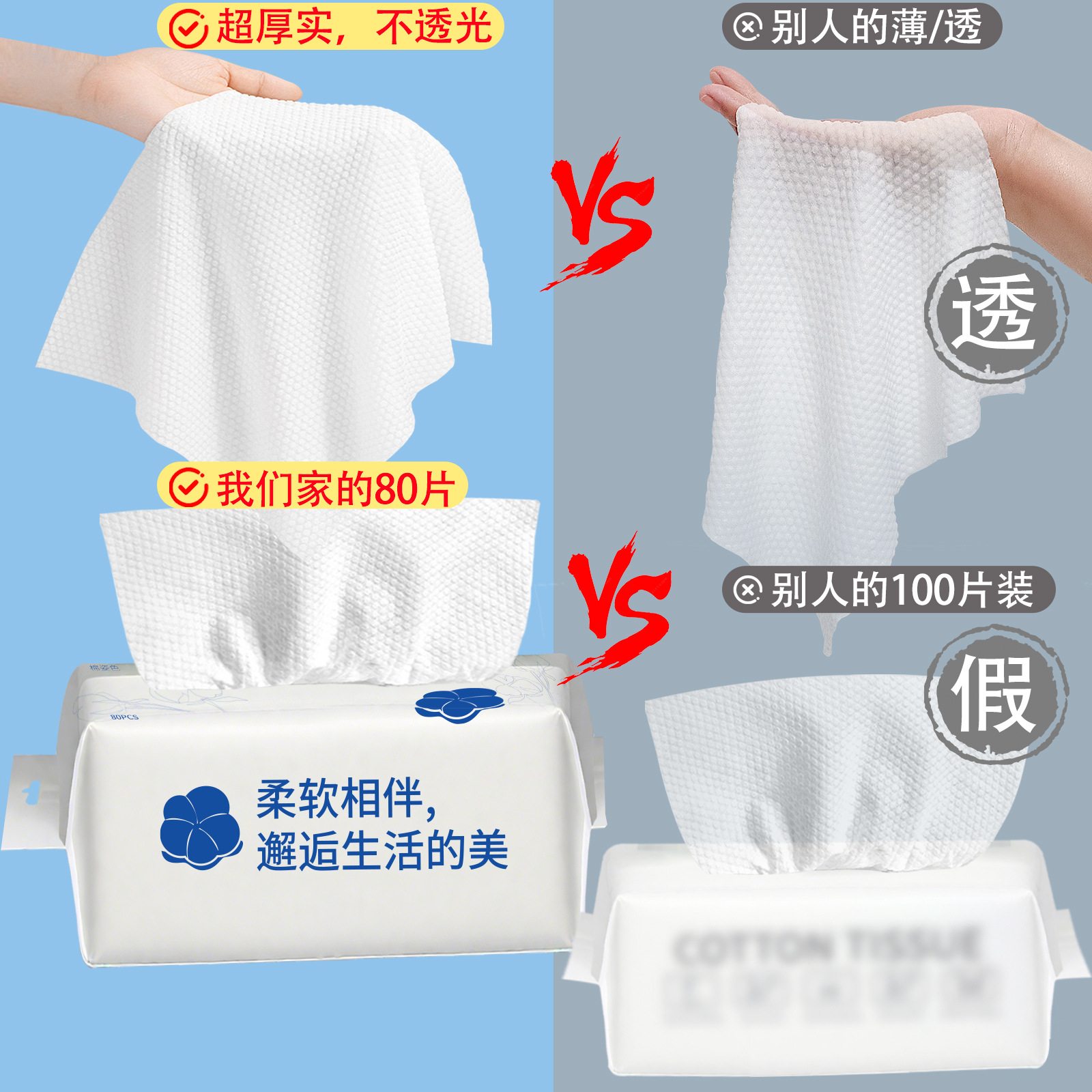 Toalla de lavado de cara desechable, toalla de lavado de cara gruesa y ampliada, toalla suave de algodón extraíble montada en la pared, toalla de limpieza facial al por mayor