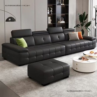 Meihaoxuan Italian Leather Classy Sofa, Wooden Frame, Moderately Soft and Hard Filling, Essential Single Sponge for Living Room