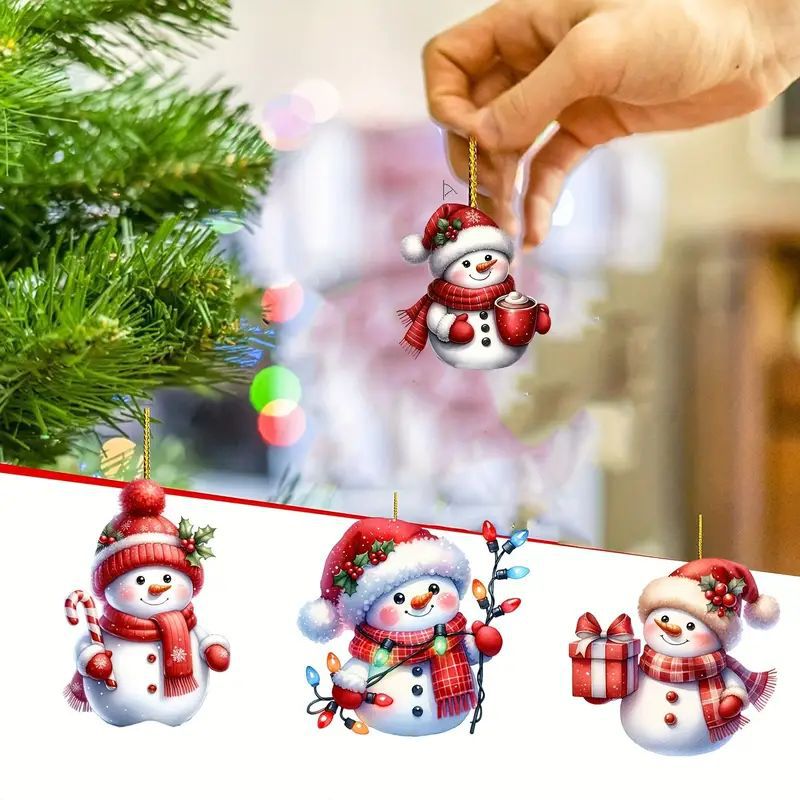 Transfronterizo Amazon árbol de Navidad regalo muñeco de nieve árbol de Navidad colgante accesorios de automóviles acrílicos colgante árbol de Navidad
