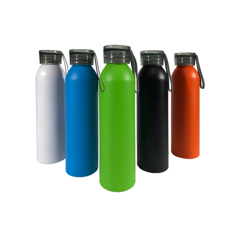650ml tapa transparente botella de agua de aluminio botella de deportes al aire libre fitness taza de agua botella de agua de viaje logo
