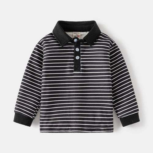 Children's POLO shirt  new boys' lapel thickened long-sleeved T Korean style baby autumn top one piece drop shipping