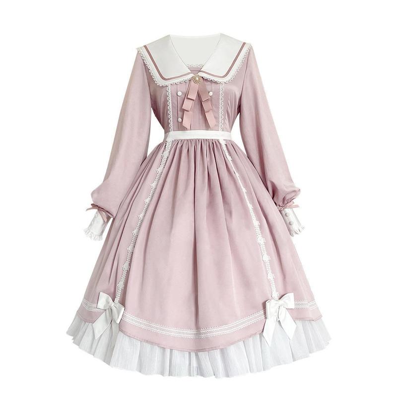 オリジナルデザイン新作ラブレターOP長袖スカート清新で可愛いLolita甘美ソフト妹スカート6435|undefined