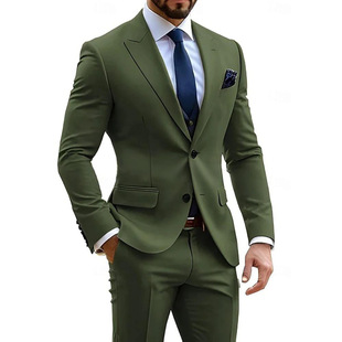 Foreign Trade European and American Banquet Men's Dress Business Casual Conference Slim Suit Suit Elegant Pure Color Niche Suit
