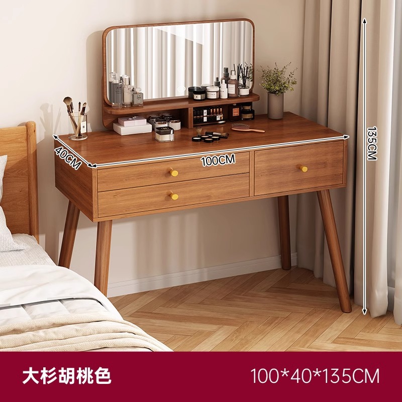Tocador Dormitorio Moderno Simple Nuevo Mesa de maquillaje chino Espejo de maquillaje de lujo ligero Mesa de tocador Tocador de apartamento pequeño