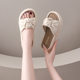 One-word Slippers Women's Outer Wear Wholesale Summer New All-match Thick Bottom Non-slip Fairy Style Casual Beach Shoes Mid-heel