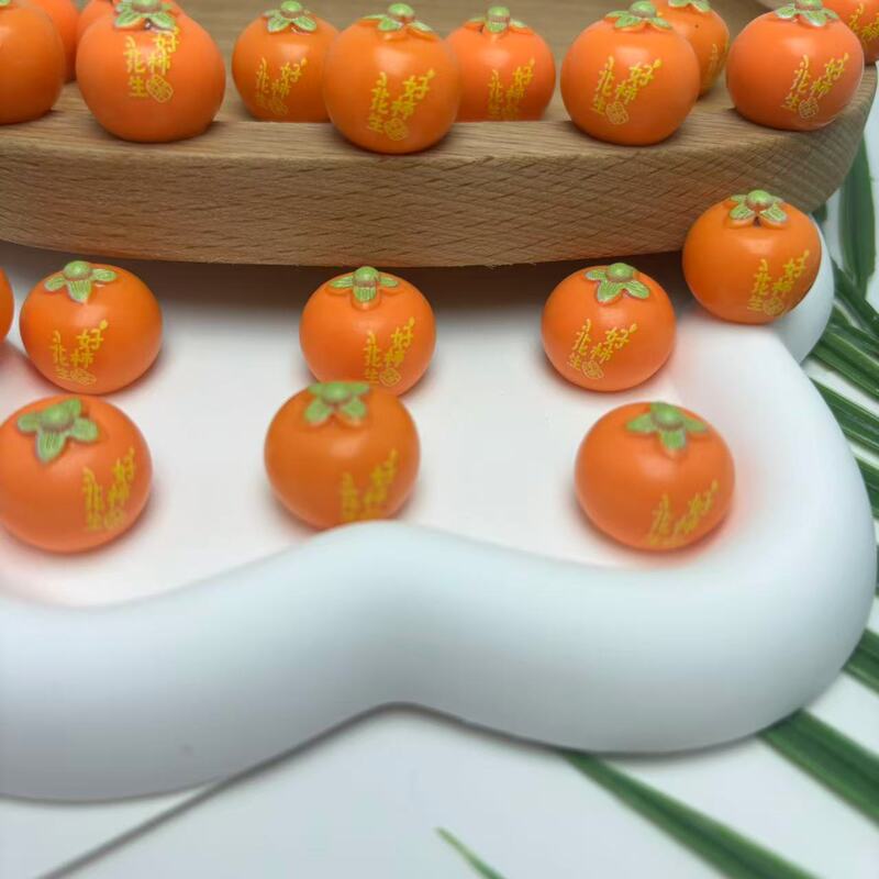 模擬立体フルーツアップルオレンジ柿キーホルダーペンダント diy 樹脂アクセサリージュエリー車の装飾品|undefined