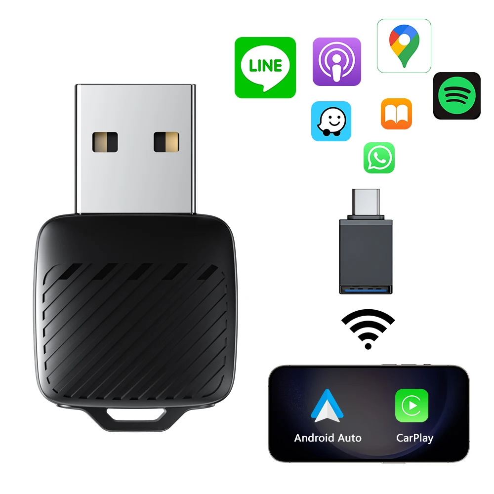 2-in-1 Wireless Carplay Box Android Auto Car Interconnection Adapter