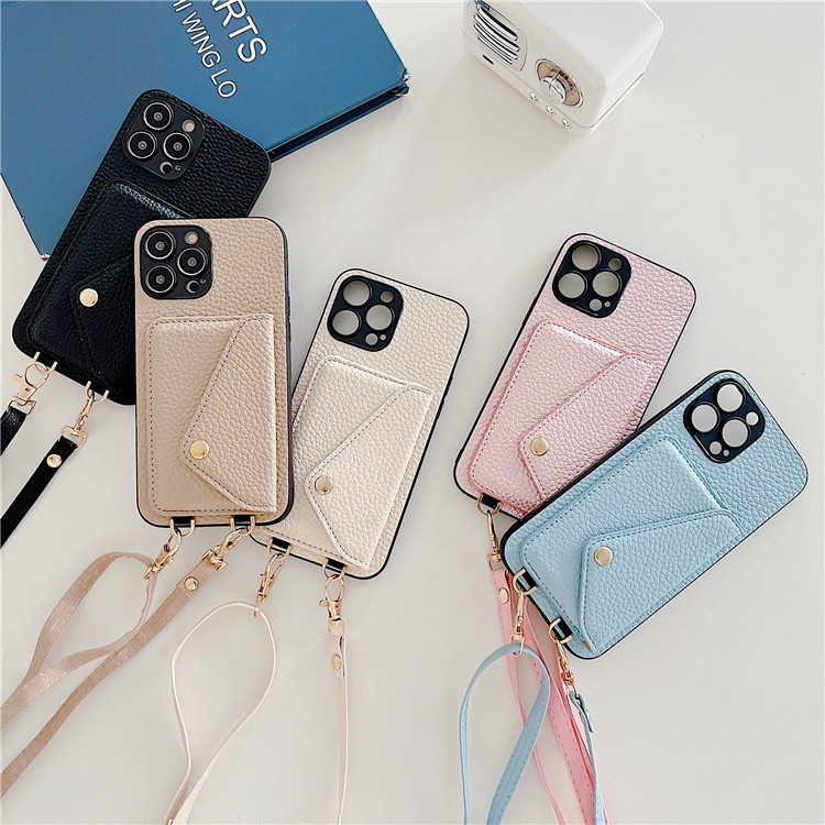 For iphone13ProMax litchi pattern card case envelope diagonal card Apple 12 protective cover 7g For iphone13ProMax litchi pattern card case envelope diagonal card Apple 12 protective cover 7g