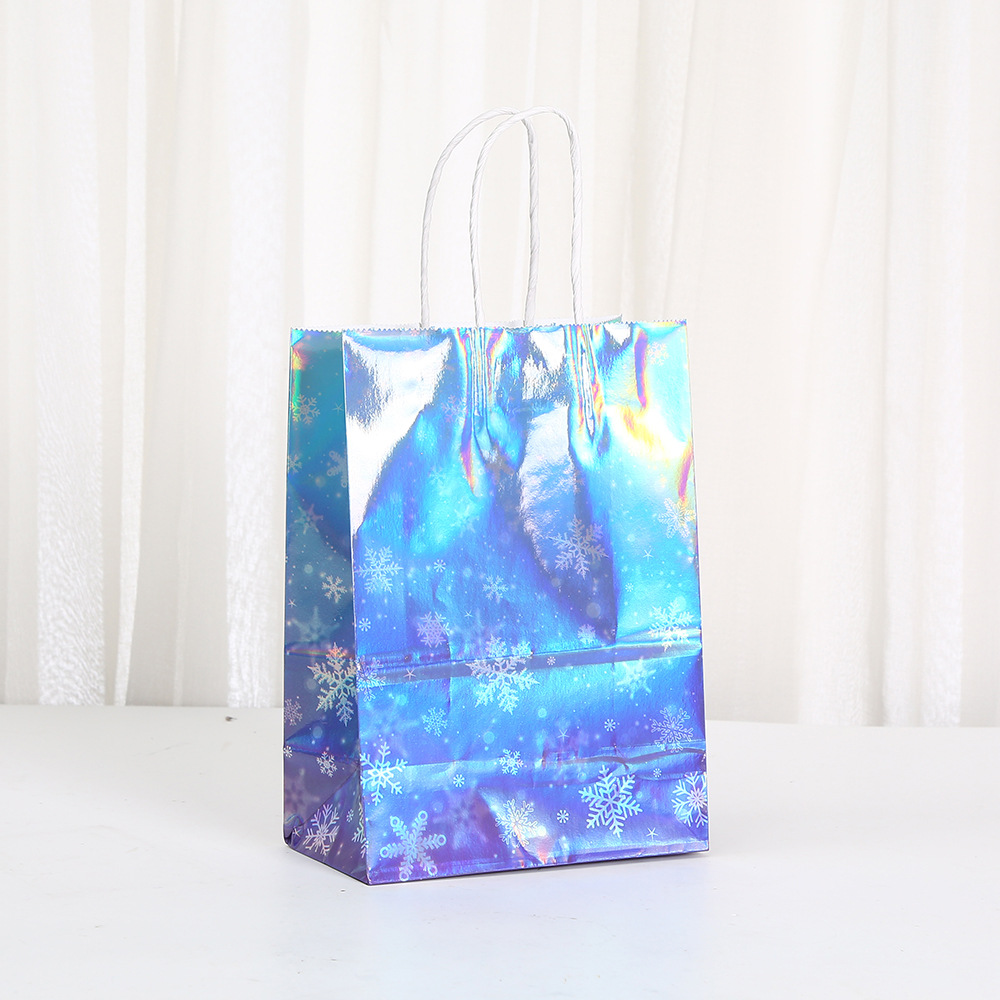 镭射包装袋牛皮纸手提袋礼物包装袋派对糖果袋批发商场购物袋