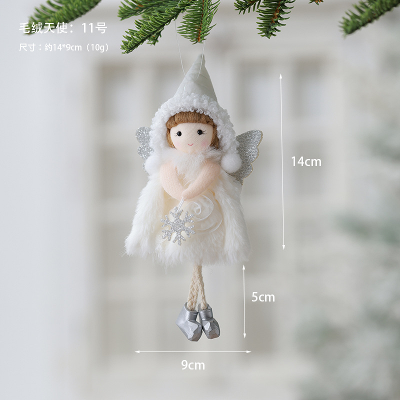 Nuevos productos transfronterizos de Navidad pequeños ángeles colgantes de peluche decoración de Navidad nuevos productos de alas colgantes de chicas regalos de Navidad