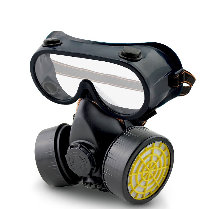 防毒面罩双管防毒面罩306防护口罩防毒面具电焊口罩喷漆专用跨境