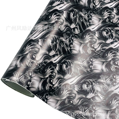 Skull Graffiti Cartoon Car Body Hood Motorcycle Scooter Spray Painting High-Definition Film Computer Camouflage Film (Auto Color Change Film) - glut01-20cmx150cm