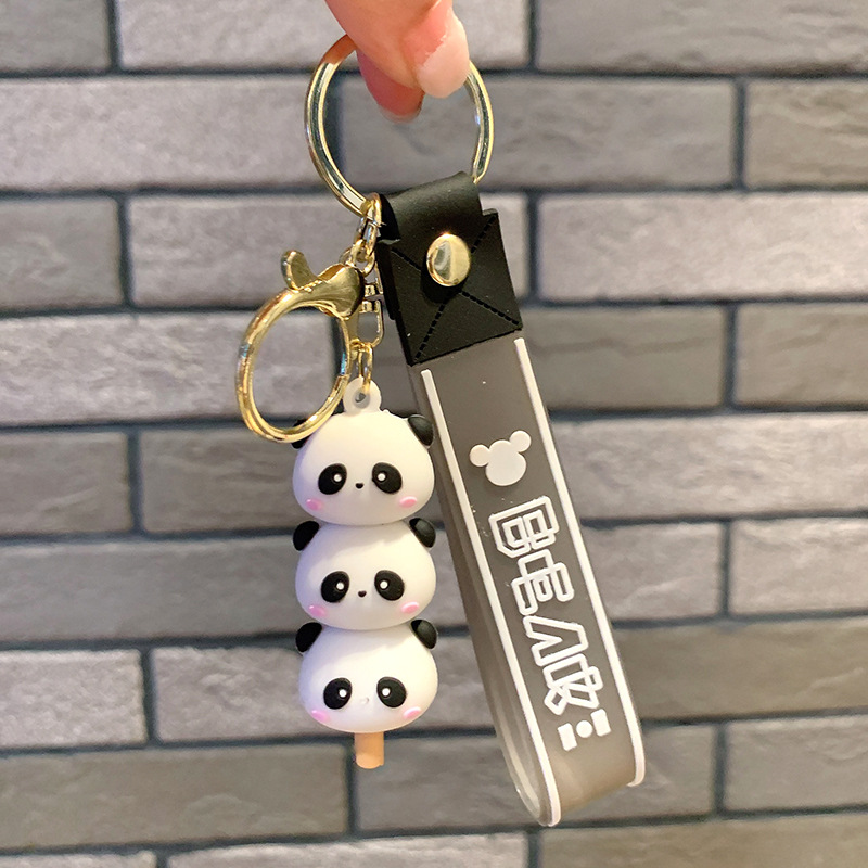 Tamaño pequeño jengle llavero Panda Yugui perro muñeca colgante bolsa de coche adornos pequeño regalo