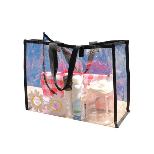 Transparent PVC handbag swimming bag beach bag large capacity portable storage bag wash waterproof bag dustproof bag