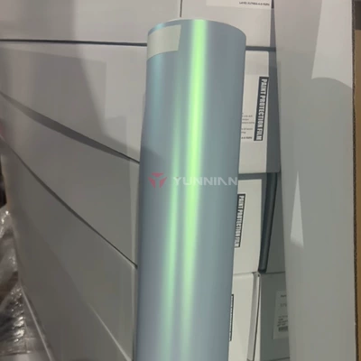 Auto Color Change Film matte finish car wrap, satin - tpu-far-front-blue-charming-green-matte-finish-15215m