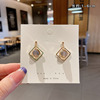 Brand retro fashionable earrings, European style, simple and elegant design, bright catchy style