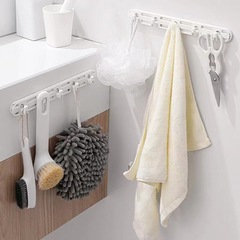 Wholesale creative kitchen household extendable hook wall-mounted hole-free wardrobe door back fitting room in a row adhesive hooks