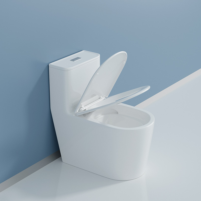 Inodoro doméstico sifón inodoro de cerámica fila de pared mudo de una pieza tubería grande instalación de apartamentos pequeños