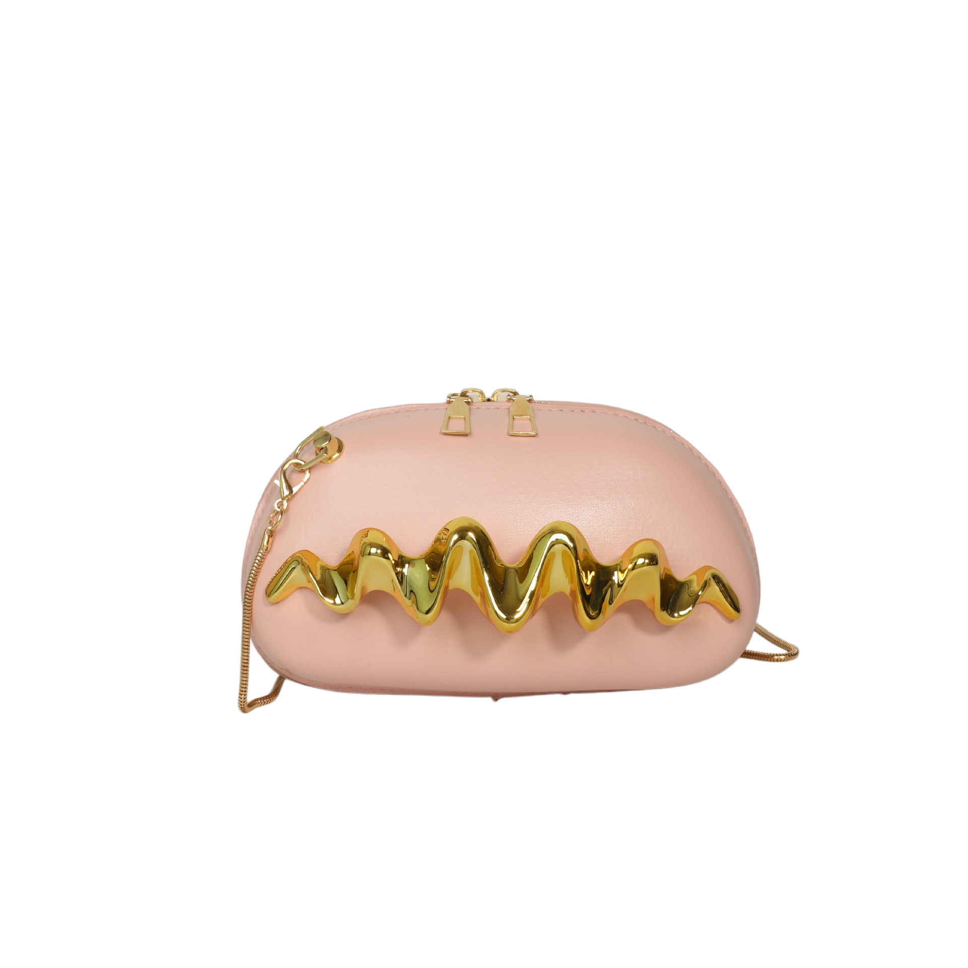 Personalidad transfronteriza ondulada mano mano bolsa de cena mujer 2025 nueva moda cadena bolsa de hombro bolsa de caja diagonal