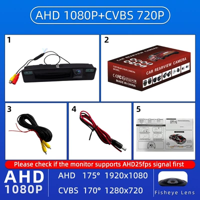 Vehicle camera hatchback sedan handle CCD - ford-151617-focus-ahd1080pcvbs-dual-control-fish-eye-wide-angle
