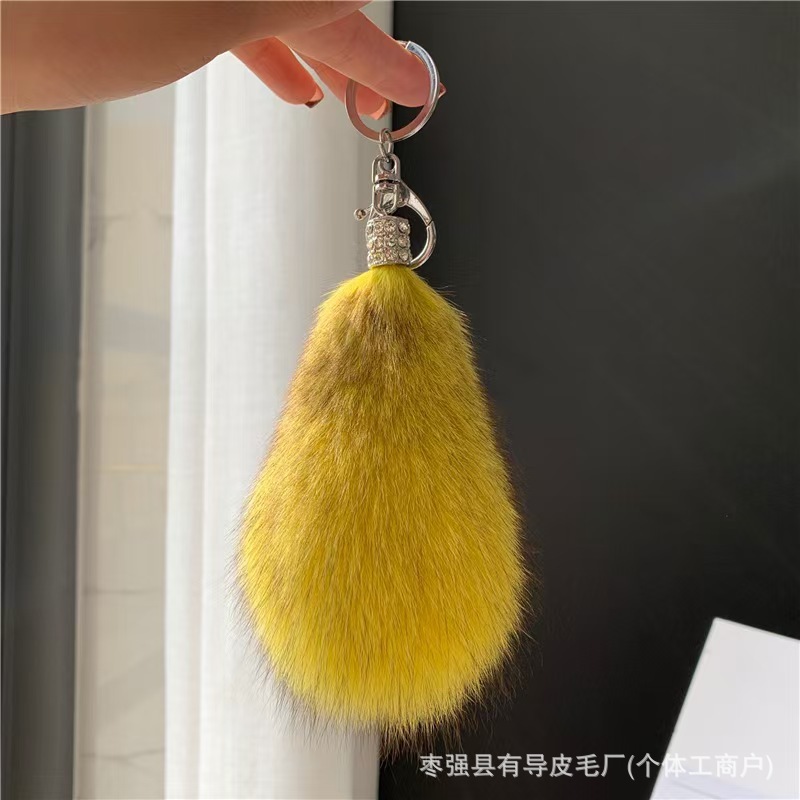 真狐狸毛尾巴汽车钥匙扣挂件个性简约可爱毛绒包包挂饰男女手作|undefined