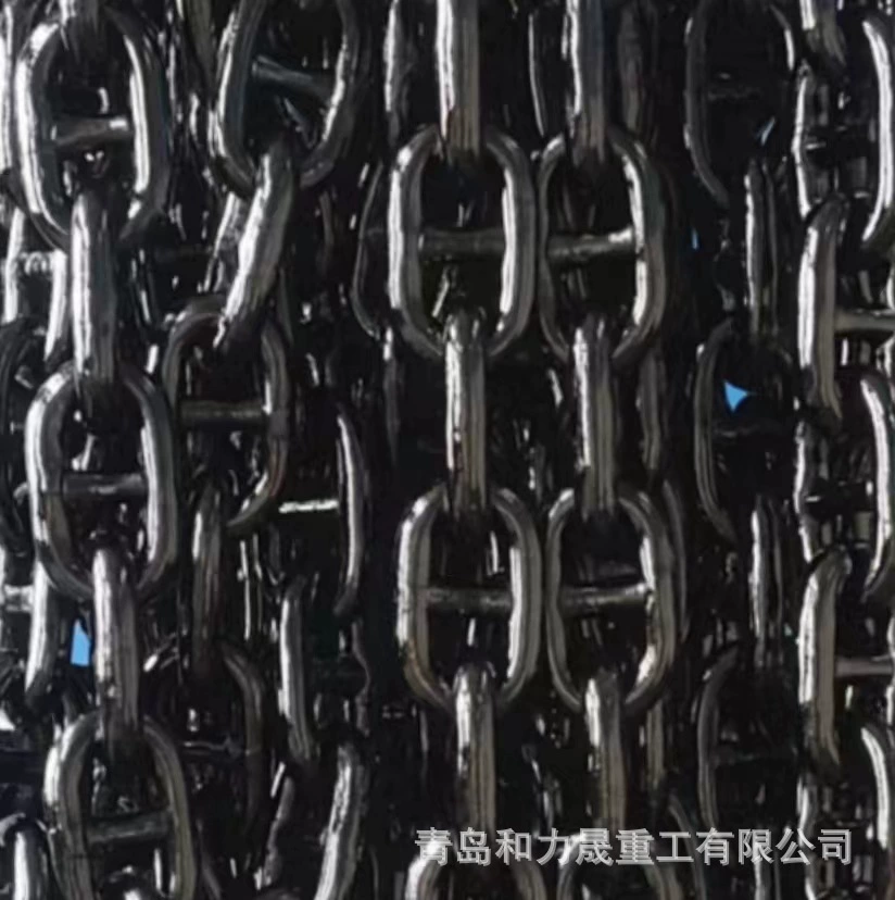 Высокопрочная якорная цепь с и без шестерен и принадлежностей, национальный стандарт, вторичные и третичные якорные цепи, якорные цепи для швартовки, оригинальная черная краска.