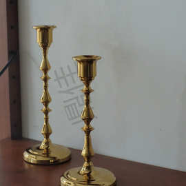 法式金属铁艺复古摆件黑色烛台圣诞万圣节装饰婚庆道具蜡烛架