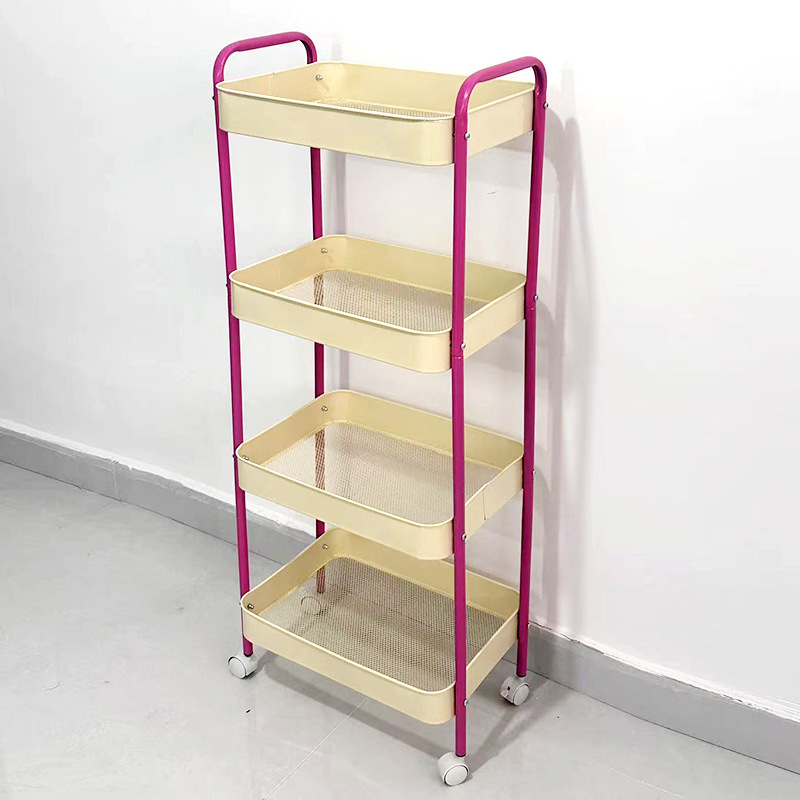 Carrito de almacenamiento de bocadillos de piso a techo Estante de cocina de sala de estar móvil de varios pisos Estante de almacenamiento de herramientas de uñas de dormitorio image 27