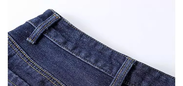 Women's Clothing niche design straight pants retro fashionable slim pocket high waist casual jeans_voghion.com