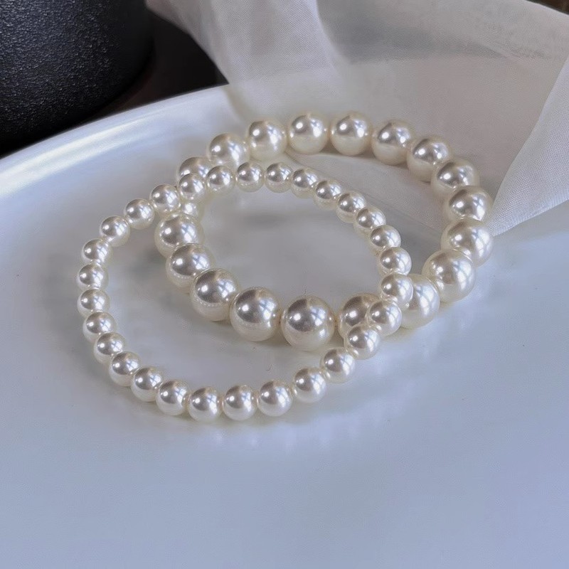 High-Quality 650 Warm White Shijia Pearl Artificial Crystal Pearl Bracelet Versatile Basic French Korean Style Bracelet High-Quality 650 Warm White Shijia Pearl Artificial Crystal Pearl Bracelet Versatile Basic French Korean Style Bracelet