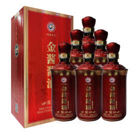 53°贵州金酱酱酒酱10酱香型白酒粮食酒500ml*6瓶整箱装送礼喜宴