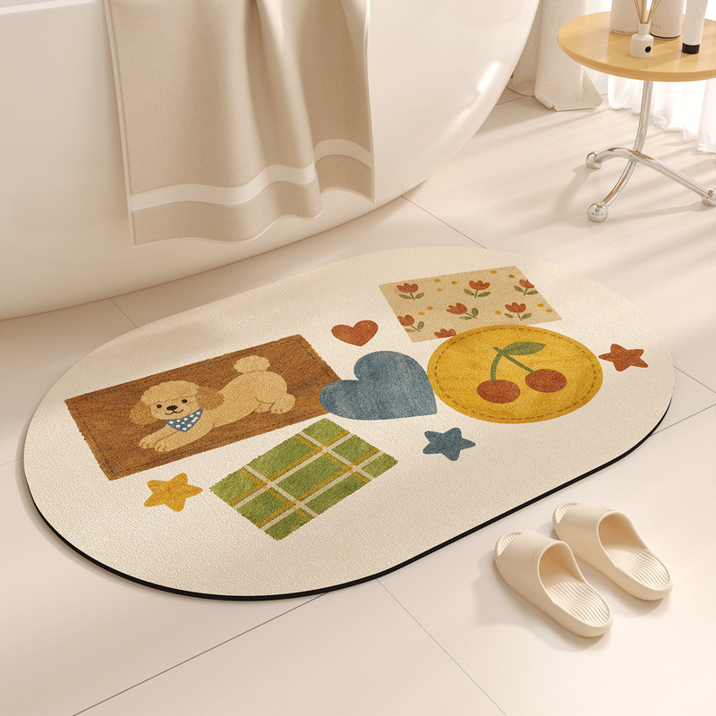Cartoon Bathroom Floor Mat, Toilet Sink Absorbent Non-Slip Foot Mat, Quick-Drying Diatom Mud Floor Mat for Shower Room Entrance Cartoon Bathroom Floor Mat, Toilet Sink Absorbent Non-Slip Foot Mat, Quick-Drying Diatom Mud Floor Mat for Shower Room Entrance