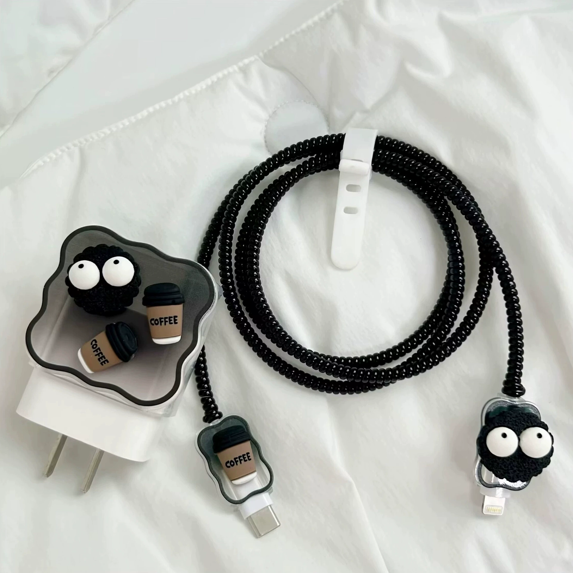 Кофе Emoji кабель для iphone Apple зарядное устройство быстрая зарядная головка 18w20w защитный чехол