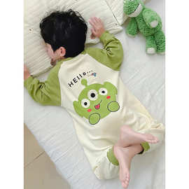 男童连体睡衣春秋季小男孩长袖防着凉小宝宝连身睡袋中小童家时尚