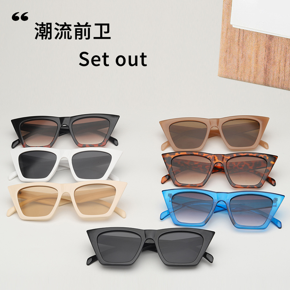 Metal Hinge Cross-border Trendy Brand Angular Sunglasses 2025 New Sunglasses Women's Fashion Show Anti-UV Glasses