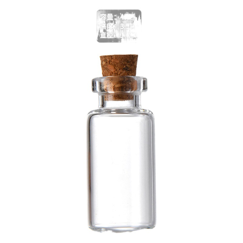 Hebilla mini botella de tubo de corcho cabello fetal botella de vidrio que deseen botella a la deriva botella de Xilin en stock al por mayor
