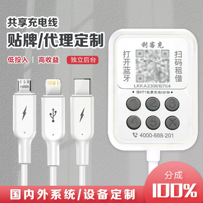 定制共享充电线酒店商用扫码付费快充宾馆民宿充电器直充共享定制