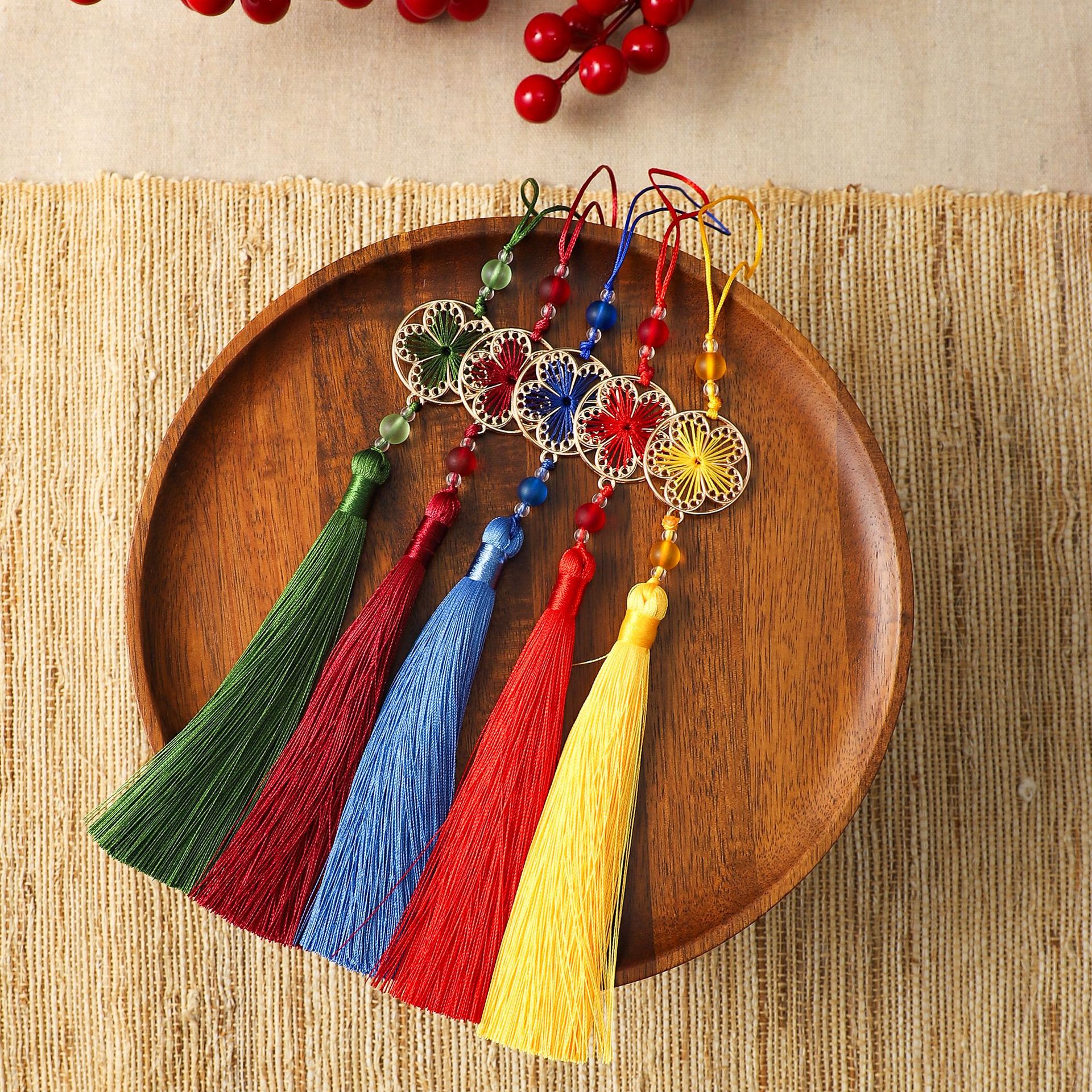 Flora de la luna llena colgante bordilla decoración del barril de la fiesta de Año Nuevo con flores de material DIY colgante de hebilla de seguridad