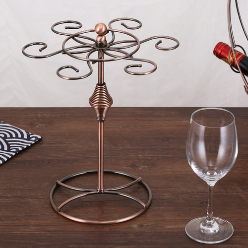 Red wine rack creative red wine glass rack home hotel iron European retro wine rack wine cabinet ornaments upside down wine glass rack