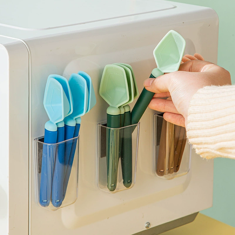 Measuring spoon for home use scaled, plastic fridge magnet, 2 in 1