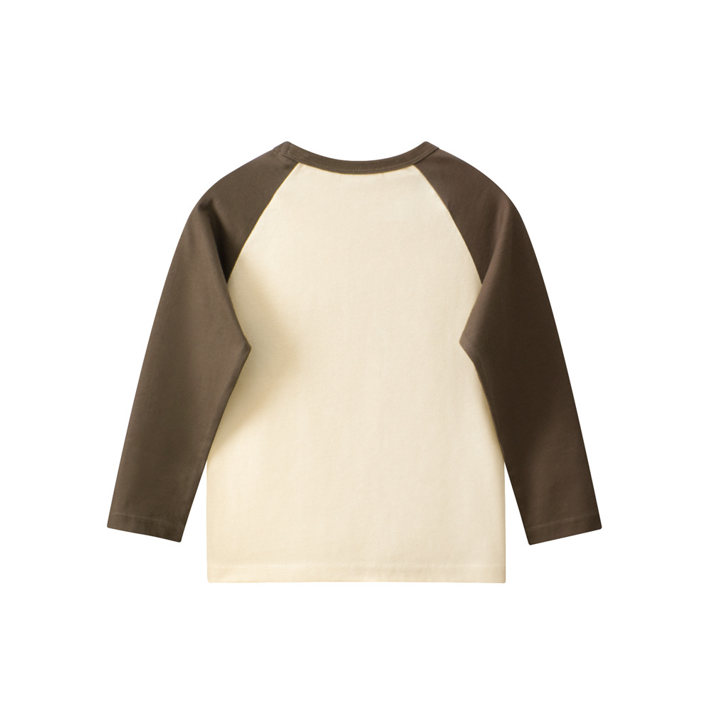 27kids ropa para niños otoño nuevo chico camiseta de manga larga camisa de fondo ropa de bebé jersey de cuello redondo cabello de una pieza