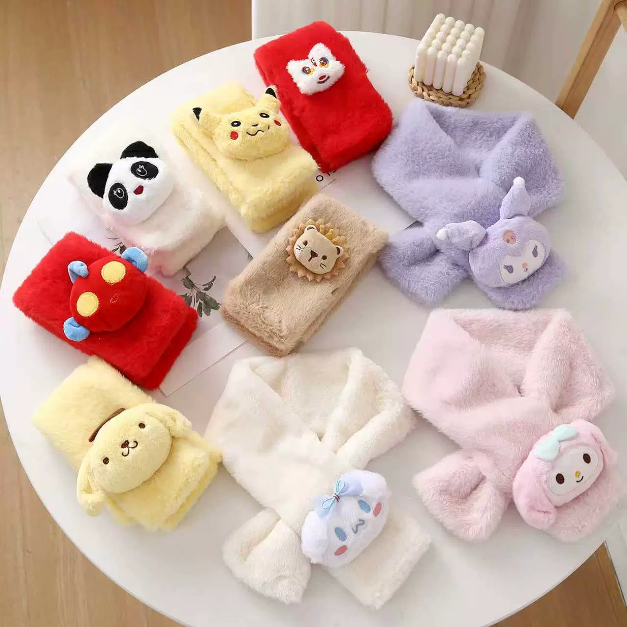 秋冬儿童围巾爆款卡通韩系可爱户外保暖毛绒宝宝围脖防寒男女