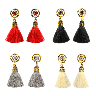 欧美圆圈镶钻耳环创意新款彩色流苏耳环女波西米亚花朵耳饰耳钉 欧美圆圈镶钻耳环创意新款彩色流苏耳环女波西米亚花朵耳饰耳钉