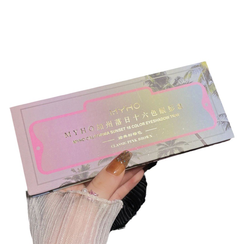 Myho California Sunset 16-Color Eye Shadow Palette Natural Beauty Eye Shadow Pearlescent Matte Ins Popular Same Style Eye Shadow Palette